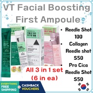 VT Facial Boosting First Ampoule Reedle Shot 100, Collagen Reedle shot S50, Pro Cica Reedle Shot S50