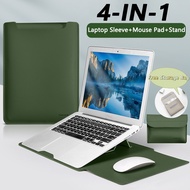 4-in-1 Multipurpose Laptop Sleeve Case For 13/14 /15 /16 inch Notebook PU Leather Case with Foldable