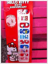 小花花日本精品♥ Hello Kitty 40周年 指甲貼彩繪美甲貼 1974-1983