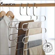 BSUNS Trousers Hangers, Stainless Steel Non Slip Clothes Hanger, Convenient Strong Bearing Capacity S Shape Jeans Holder Space Saver