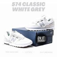 100% BNIB Sepatu Sneakers Casual Wanita Women-new-balance-574 574 S White Grey Size 36 - 42