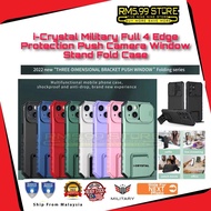 Oppo Realme🔥i-Crystal Push Camera Slide Edge Bumper Armor Stand Case🔥A5s A7 A12e A3s A12 F9 2 Pro A1