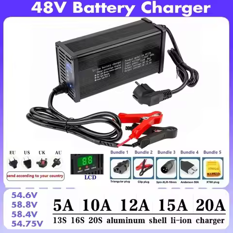 High-power 48V 5A 8A 10A 12A 15A 20A Electric Vehicle Lithium Battery Charger 13S 14S 16S 54.6V 58.8