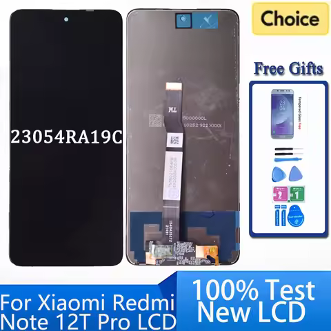 6.6'' For Xiaomi Redmi Note 12T Pro 23054RA19C LCD Display Screen Frame Touch Panel Digitizer For Re