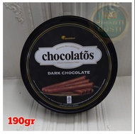 Chocolatos dark chocolate wafer roll kemasan jar 190gr