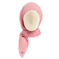 Premium Chiffon Pleated Triangle Scarf | Tudung Bawal Wanita Muslimah Shawl Segi Tiga - Pink [Local 