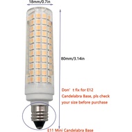 Lxcom Lighting E11 LED Corn Bulb 15W Dimmable Ceramic Candelabra Bulbs (2 Pack)- 136 LEDs 2835 SMD 1