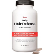 Keeps Daily Hair Defense Supplement for Men - Saw Palmetto & Biotin Hair Support Formula - Vitamins 