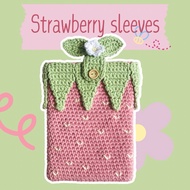 Strawberry books, kindle/ereader & laptop sleeves case crochet