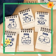 YOLAN 2026 Desk Calendar, Portable Mini Coil Calendar,  Cartoon Calendar Plan Book Desktop Ornaments
