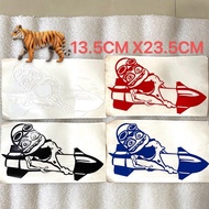 Crazy Frog Riding Rocket Cartoon Cutting Print Sticker Decal Off Road Gear 4X4 Pick Up Motorcycle Ca