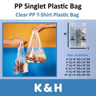Beg Plastik / PP Singlet Bag / PP Singlet Transparent Plastic Bag / Clear Plastic Bag / Take Away Ba