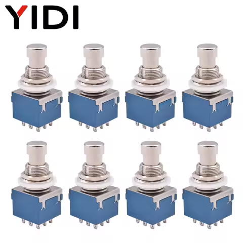 5pcs 10pcs 9 Pin 3PDT Guitar Effect Pedal Push Button Footswitch Solder Terminal Latching Stomp Foot