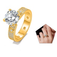 Really 2-3ct Moissanite Ring S925 Sterling Silver Plated with 18K Gold Rings for Woman Jewelry Gift