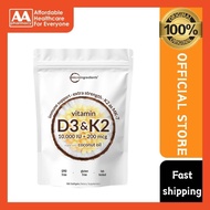 d3+k2 Dietary Vitamin D3 K2 Supplement Softgel Halal Gelatin 180 Softgels