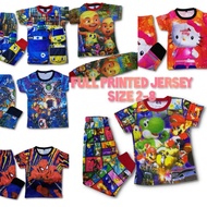Book 1 - Full Print Jersey Pyjamas budak / baju budak / sleepwear 2 tahun - 8 tahun/