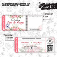 Unique & Quality Boarding Pass Wedding Invitation by DesignPlus Kode 11