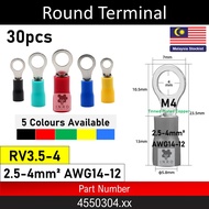 [30PCS] RV3.5-4 RV3.5-5 RV3.5-6 RV3.5-8 RV3.5-10 Ring Spade Wire Crimp Pressed Terminals Cable