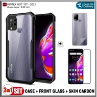 Soft Case Infinix Hot 10T 2021 Soft Hard Bonus Tempered Glass &amp;Graskin