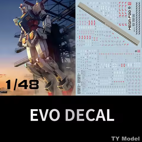 EVO Decal MEGA-F00 for 1/48 Mega Size RX78F00 Model Kits Fluorescent Water Stickers for Model Hobby 
