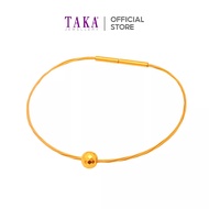TAKA Jewellery 999 Pure Gold Mosaic Charm with Cord Bracelet