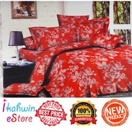 SET CADAR QUEEN 7D COTTON BERKAKI BEDSHEETS 2.6KG