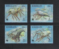 出清價 ~ WWF-230 基里巴斯 1998年 多刺龍蝦郵票 ~ 套票 四套版張 - (魚類專題)