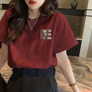 Feeling Casual Design Shoulder Match American Short-Sleeved Niche t New Style Baizheng Printed Shirt
