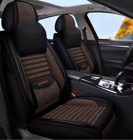 2025 new High Quality Flax Universal Car Seat Covers For Audi A4 B9 Avant Kia Rio Seat Leon BMW X3 F