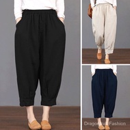 New Women's Japanese Style Multi Colours Linen Cotton Ankle Loose Harem Pants Straight Alibaba Aladd
