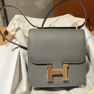 【全新現貨】Hermes mini Constance 積雨雲灰金扣