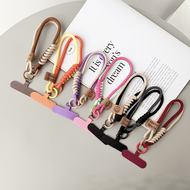 British-Style Contrast Color Wristband: Braided Cotton Phone Lanyard Sling, Anti-Slip Charm Strap wi