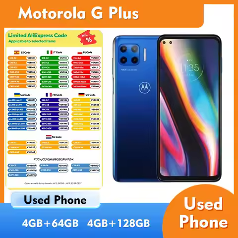Motorola Moto G Plus XT2075 5G SmartPhone Android 16MP+48MP RAM 4GB ROM 64GB 128GB 6.7 inches Used P