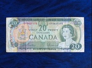 加拿大「20元」舊鈔(正面及背面移印)