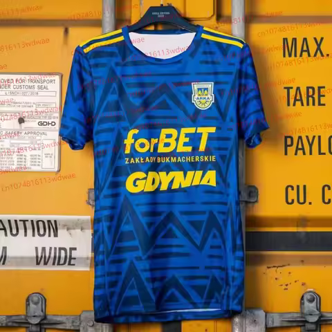 Polish Football Jersey Summer Short Sleeve Men's Quick-Dry Sports Football Jersey Arka Gdynia Kit Cl