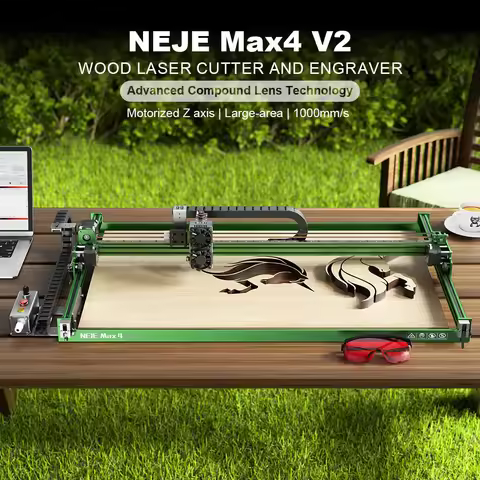 Upgraded NEJE Max 4 V2 Laser Engraver and Cutter, 1000mm/s, Electric Z-Axis, 10W/20W/30W, for Wood/S