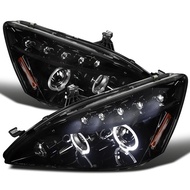 Accord `02-`07 Head Lamp Crystal Black Projector W/Rim + LED