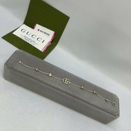 GUCCI 純銀雙G母貝小雛菊手鍊
