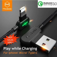 MCDODO 100% Original 90 Degree Fast Charging iPhone / Micro Usb / Type-C Usb Cable for iPhone Huawei