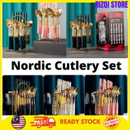 (Rizqi Store) Nordic Cutlery Viral Sudu Kayangan Sudu Hotel Cutleries Dinnerware Set Sudu NORDIC Spo