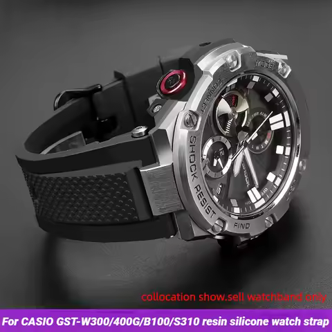 Resin Silicone Watch Strap For Casio G-shock GST-B100 GST-210 GST-W300/400G/S310 Men's Sports Waterp