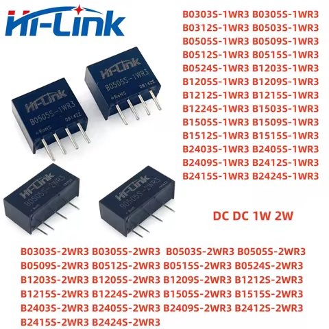 Hilink B0505S-1WR3 3.3V 5V 9V 12V 15V 24V Output 1W 2W DC DC Power Supply Module Isolated B0512SS-1W