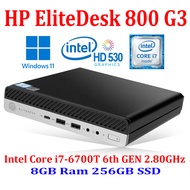 Refurbish PC HP Elite Desk 800 G3 Mini Desktop Intel Core i7-6th Gen CPU 8GB Ram 256GB SSD