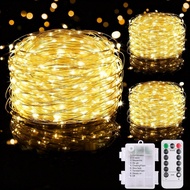 1pc 32.8ft 100 LED Outdoor Waterproof Decorative String Lights, Flashing Fairy Lights With Remote Co