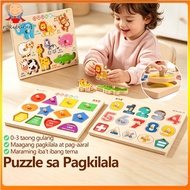 Rokibaby Wooden Cognitive Knob Puzzle Wooden Cognitive Knob Puzzle Educational Play Toddlers
