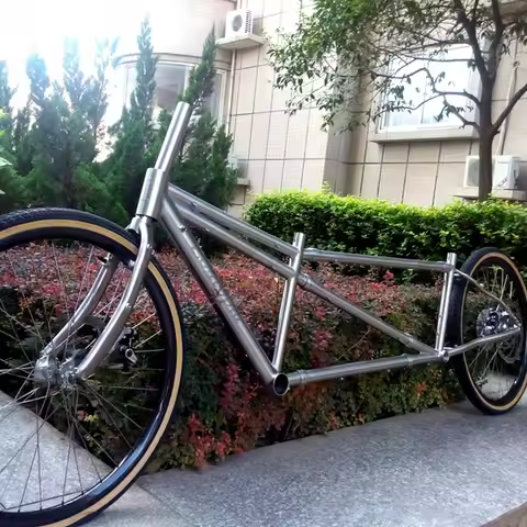 New Design XACD Titanium Tandem MTB Bike Frame With Coupler Double Seat Frame With Post Mouth And Ta