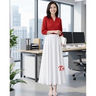 Elegant and flattering 85-88 cm long silk skirt - 2-layer skirt - elastic waist at the back - wear f