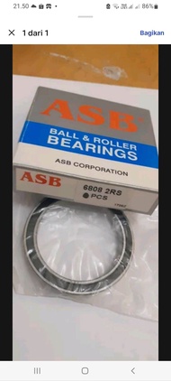 Ball bearing 6808 2RS ASB