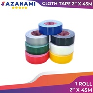 SAZANAMI LAKBAN KAIN 2" 48MM X 45M CLOTH TAPE HITAM WARNA WARNI LAKBAN KAIN LINEN JUMBO