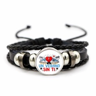 Bad bunny bad bunny Leather Bracelet Female All-Match Time Gem Hip Hop Singer bad bunny Bracelet Bra